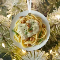 Fettuccini Alfredo Funny Food Christmas Metal Ornament