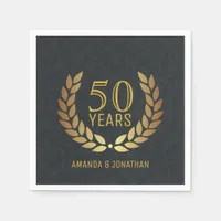 50th Golden Wedding Anniversary Customizable Paper Napkins