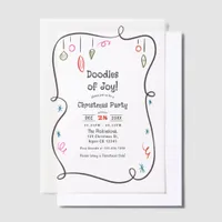 Hand-Drawn Scribble Playful Doodle Christmas Party Vellum Invitations
