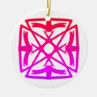 Pink "The Phoenix" Mandala #2 Ceramic Ornament