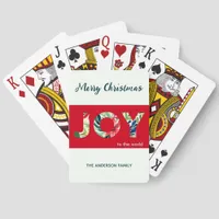 Joy To The World Colorful Festive Merry Christmas Pinochle Cards