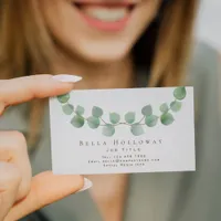 Elegant Eucalyptus Leaf Green Gold Any job Business Card