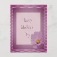 Happy Mother's Day with Purple Flower Postcard