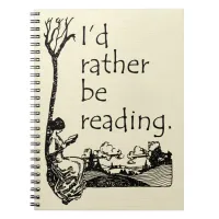 I'd Rather Be Reading with Vintage Illustration Notebook