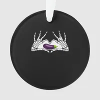 Eggplant Classic - Skeleton Hands Heart Ornament