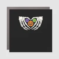 Funny Pickle Halloween Skeleton Hands Heart Pumpki Car Magnet