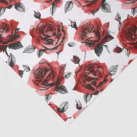 Beautiful Red Roses Illustration Style Valentine's Tissue Paper