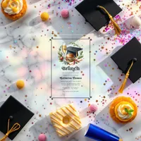 Retro Brunch Graduation Party Acrylic Invitations