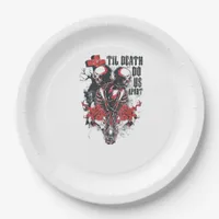 Till Death Do Us Part – Minimalist Skeleton Art Fo Paper Plates