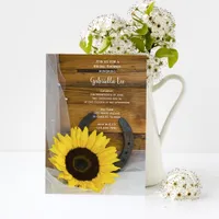 Sunflower Horseshoe Country Western Bridal Shower Invitation