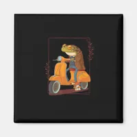 Frog Scooter Mushroom Goblincore Academia Magnet