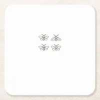 Cottagecore Moths Classic Square Paper Coaster
