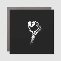 Skeleton Hand Holding Heart Simple Expression Car Magnet