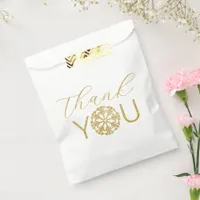 Gold Snowflake Winter Thank You Favor Bags