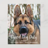 Custom Photo Guard Dog Duty Pregnancy Announcement