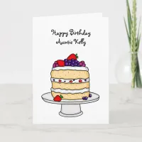 Personalized Happy Birthday Sponge Cake  Card