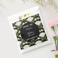 Elegant Black & White Floral Wedding: Calligraphy  Favor Bag