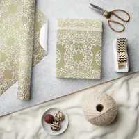 Baroque Vintage Luxury Silver Gold Shiny Ornaments Wrapping Paper