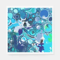 Blue Sea Bubbles Abstract Art  Napkins