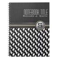 Cool Guy Abstract Black White Custom Notebook