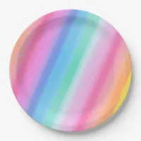 Cute Rainbow Bright and Colorful Birthday Paper Plates