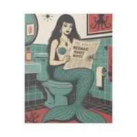 Mid Century Sea Siren on Toilet Reading Newspaper Gallery Wrap