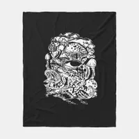 Cottagecore Aesthetic Frog Mushroom Goblincore Cre Fleece Blanket