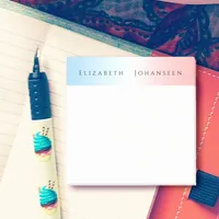 Simple Modern Blue Pink White Clean Gradient Name Post-it Notes