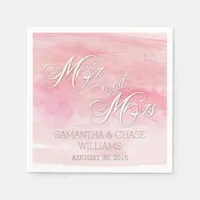 ROSE PINK WATERCOLOR MODERN WEDDING PAPER NAPKINS