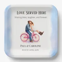 Modern Casual  Romantic Wedding Artistic Couple  Paper Plates