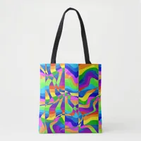 Crazy Abstract Rainbow Neon Tote Bag