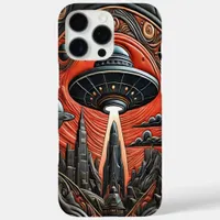 Mysterious Alien Encounter Over a Futuristic City iPhone 16 Pro Max Case