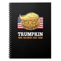 Trumpkin Halloween Pumpkin With Flag Scary Design  Notebook