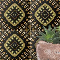 Luxurious Gold and Black Mosaic Geometric Pattern Ceramic Tile