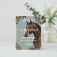 Elegant Equestrian Romance Postcard