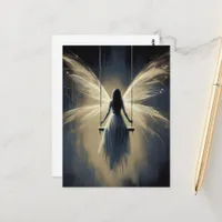 Fairy on a Swing at Night Postcard