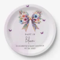 Baby in Bloom Wildflowers Bow Girl Baby Shower Paper Plates