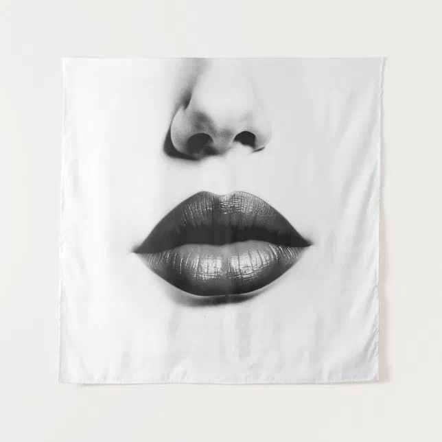 Lips ink drawing tapestry