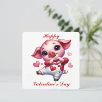 Cute Piglet - Valentine's Day Card