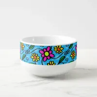 Abstract Floral Soup Mug