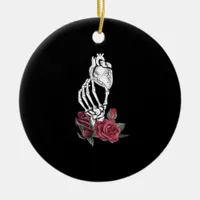 Heart The Skeleton's Hand Classic Ceramic Ornament