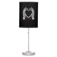 Skeleton Hand Heart Valentines Day Funny Couple Table Lamp