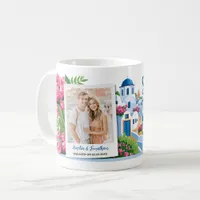 Santorini Travel Photo & Name Personalized Gift Coffee Mug
