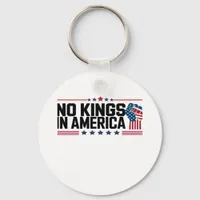 No Kings In America USA Patriotic Style Keychain