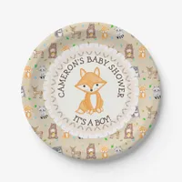 Personalized Baby Shower Plates Woodland Themed