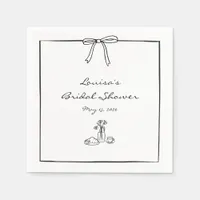Timeless Chic Coquette Bow Bridal Shower Brunch  Napkins