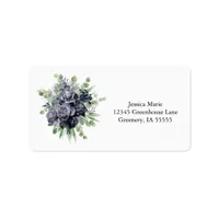 Black Roses Botanical Return Address Label