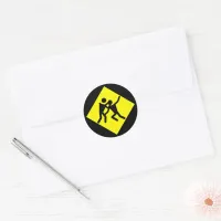 Zombie Warning Road Sign Classic Round Sticker