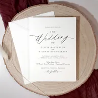 Romantic Elegant Delicate Calligraphy Wedding Invitation