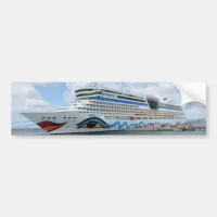 AIDAluna cruise ship anchered off Grenada island Bumper Sticker